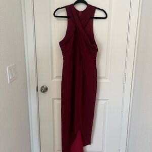 Chic Burgundy Tulip Shape Dress